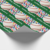 Baseball Weihnachten Geschenkpapier (Ecke)