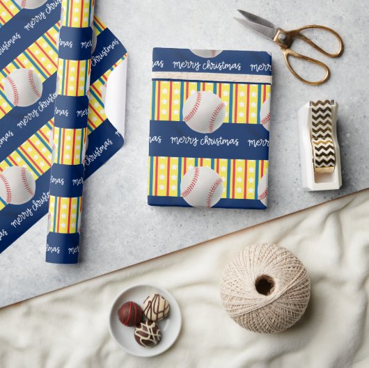 Baseball Weihnachten Geschenkpapier (Kunsthandwerk)