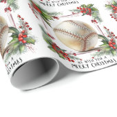Baseball Weihnachten Geschenkpapier (Rolleneckpunkt)