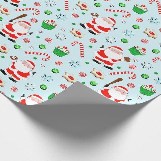 Baseball Weihnachten Geschenkpapier (Ecke)