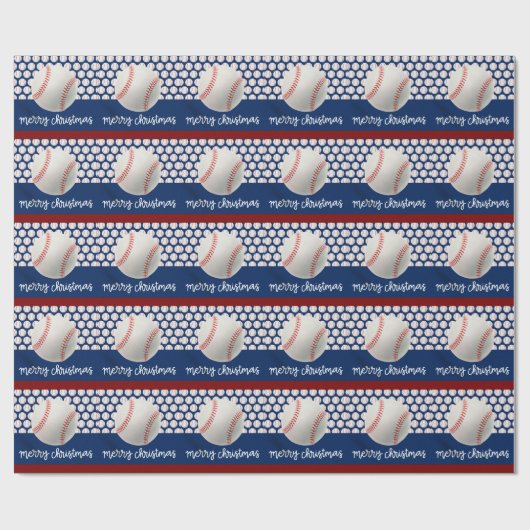 Baseball Weihnachten Geschenkpapier (Flach)