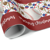 Baseball Weihnachten Geschenkpapier (Rolleneckpunkt)
