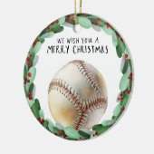 Baseball Weihnachten Keramik Ornament (Links)