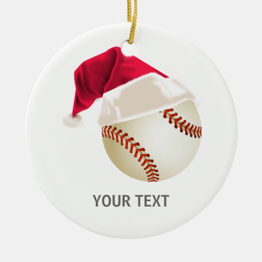Baseball-Weihnachten Keramik Ornament (Vorne)