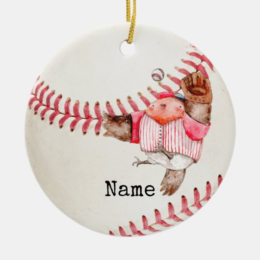 Baseball Weihnachten Keramik Ornament (Vorne)