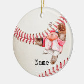 Baseball Weihnachten Keramik Ornament (Links)