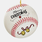 Baseball Weihnachten Keramik Ornament (Hinten)
