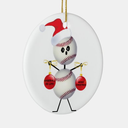 Baseball Weihnachten Keramikornament (Rechts)