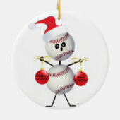 Baseball Weihnachten Keramikornament (Hinten)