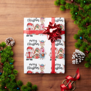 Baseball Weihnachten mit dem Weihnachtsklaus Geschenkpapier