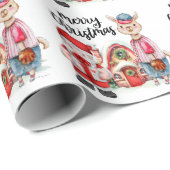 Baseball Weihnachten mit dem Weihnachtsklaus Geschenkpapier (Rolleneckpunkt)