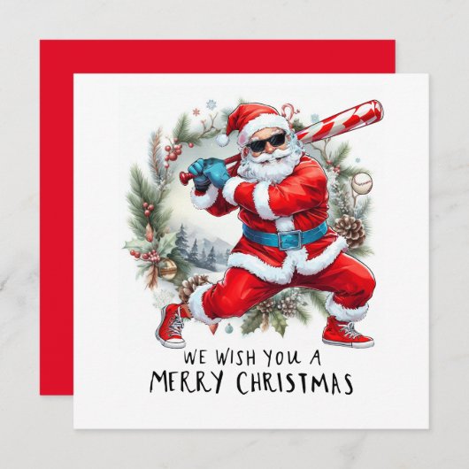 Baseball Weihnachten mit dem Weihnachtsmann (Vorne/Hinten)