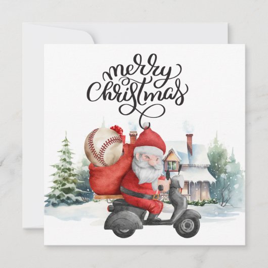 Baseball Weihnachten mit dem Weihnachtsmann und Sn (Vorderseite)