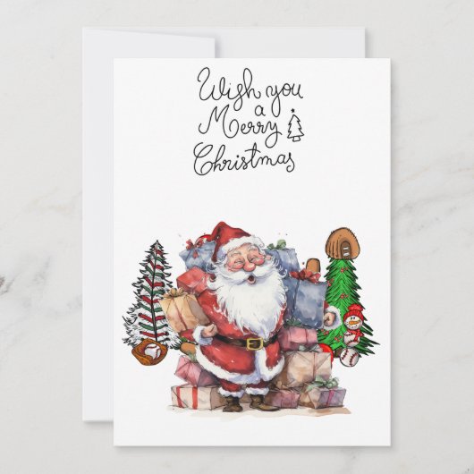 Baseball Weihnachten mit Geschenken und Ball (Vorderseite)