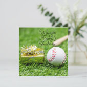 Baseball Weihnachten mit Geschenken und Ball (Stehend Vorderseite)