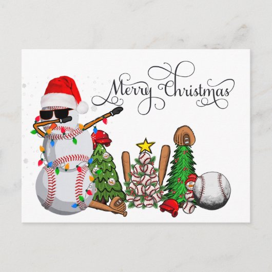 Baseball Weihnachten mit Geschenken und Ball (Vorderseite)