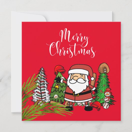 Baseball Weihnachten mit Geschenken und Ball (Vorderseite)