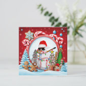 Baseball Weihnachten mit Geschenken und Ball (Stehend Vorderseite)