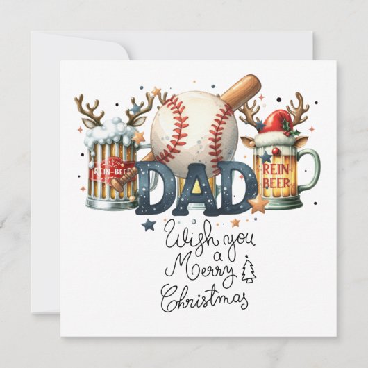 Baseball Weihnachten mit Geschenken und Ball (Vorderseite)