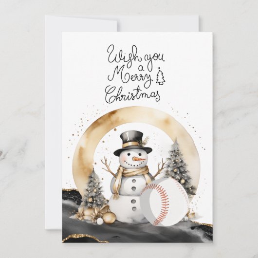 Baseball Weihnachten mit Geschenken und Ball (Vorderseite)