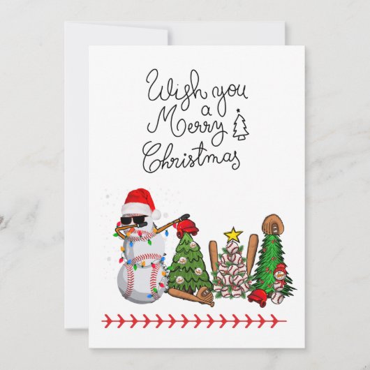 Baseball Weihnachten mit Geschenken und Ball (Vorderseite)