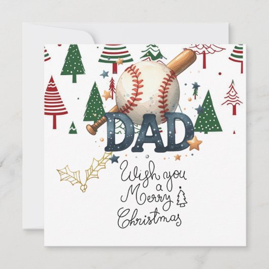 Baseball Weihnachten mit Geschenken und Ball (Vorderseite)
