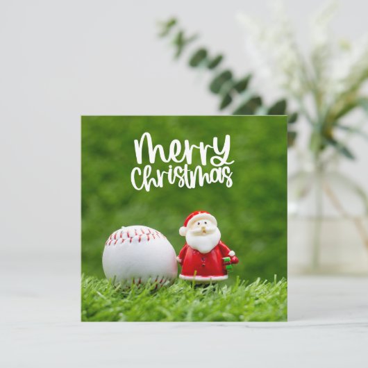 Baseball Weihnachten mit Weihnachtsmann thematisie (Stehend Vorderseite)