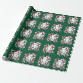 Baseball Weihnachten mit Weihnachtsmannmütze Geschenkpapier (Ungerollt)