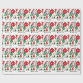 Baseball Weihnachten mit Weihnachtsmannmütze Geschenkpapier (Flach)