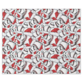 Baseball Weihnachten mit Weihnachtsmannmützen Geschenkpapier (Flach)