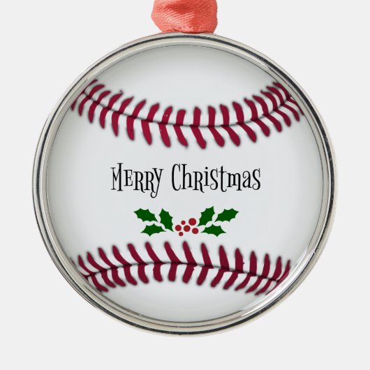 Baseball Weihnachten Ornament Aus Metall (Vorne)