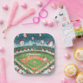 Baseball Weihnachten Pappteller (Party)