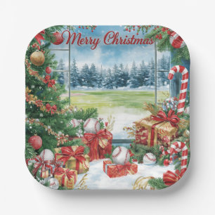 Baseball Weihnachten Pappteller
