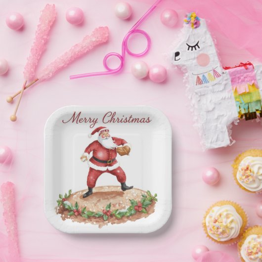 Baseball Weihnachten Pappteller (Party)