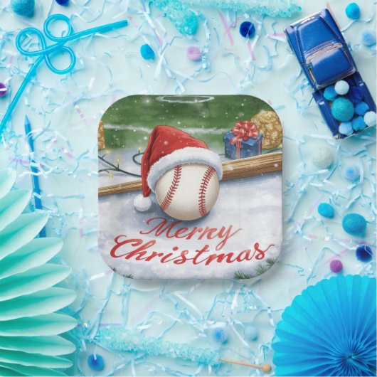 Baseball Weihnachten Pappteller (Party)