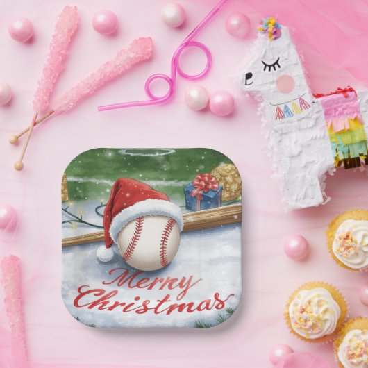 Baseball Weihnachten Pappteller (Party)