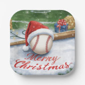 Baseball Weihnachten Pappteller (Vorderseite)