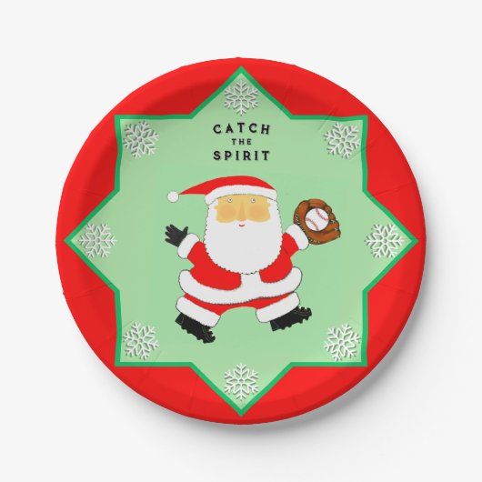 Baseball Weihnachten Pappteller (Vorderseite)