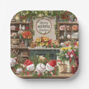 Baseball Weihnachten Pappteller