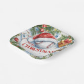 Baseball Weihnachten Pappteller (Gewinkelt)