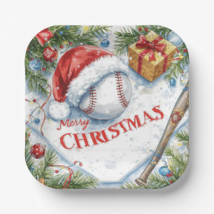 Baseball Weihnachten Pappteller