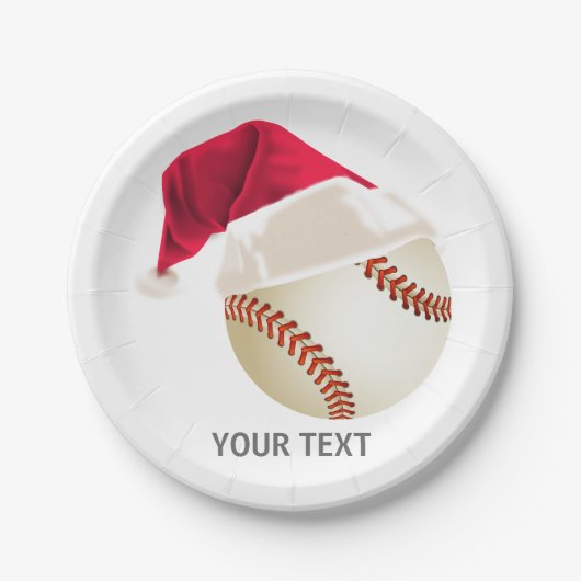 Baseball-Weihnachten Pappteller (Vorderseite)