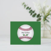 Baseball Weihnachten Postkarte (Stehend Vorderseite)