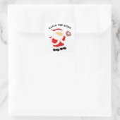 Baseball Weihnachten Quadratischer Aufkleber (Tasche)
