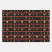 Baseball Weihnachten - Rotkreuz-Karo-Muster Geschenkpapier Set (Vorderseite 2)