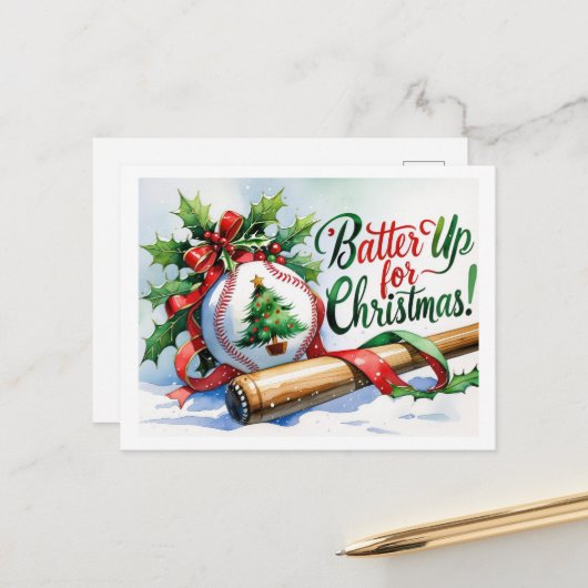 Baseball Weihnachten Thema (Vorderseite/Rückseite Beispiel)