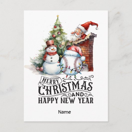 Baseball Weihnachten Thema (Vorderseite)