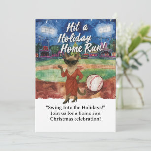 Baseball Weihnachten Thema für Cat-Liebhaber Einladung