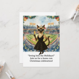 Baseball Weihnachten Thema für Cat-Liebhaber Einladung