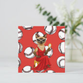 Baseball Weihnachten Thema für Cat Lovers (Stehend Vorderseite)